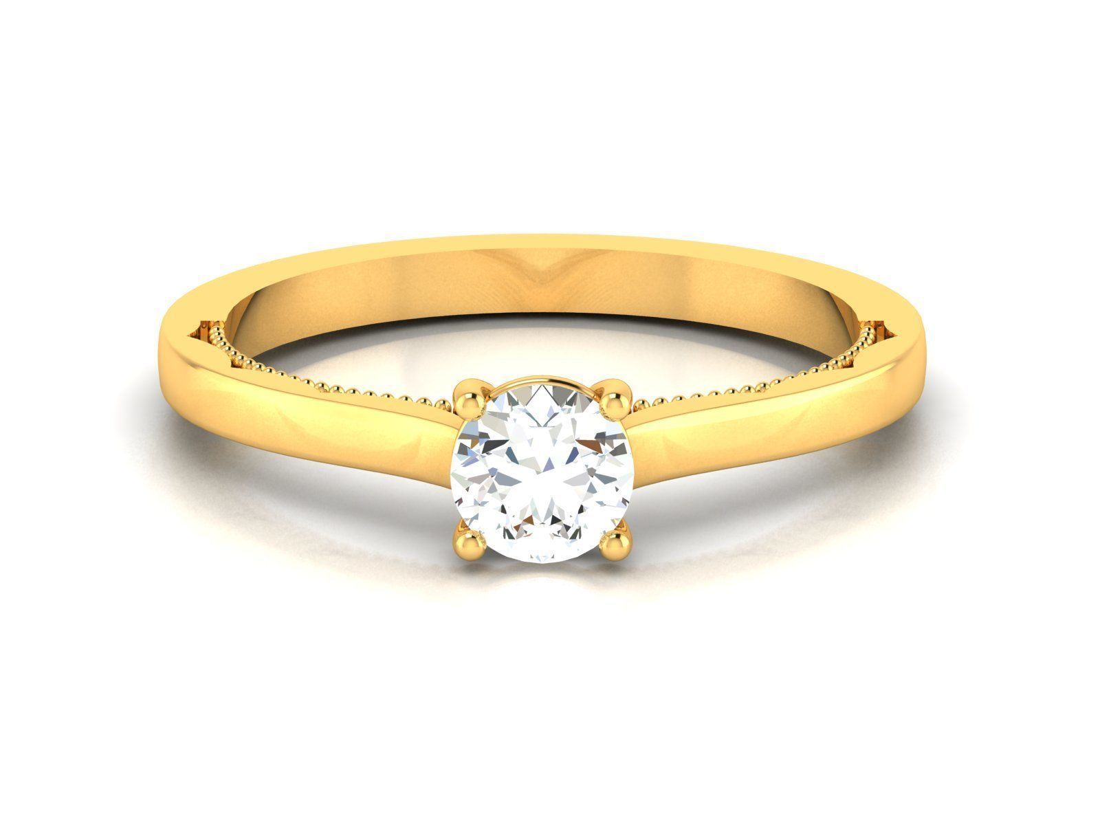 Solitaire ring model 3D print model 3D print model_11