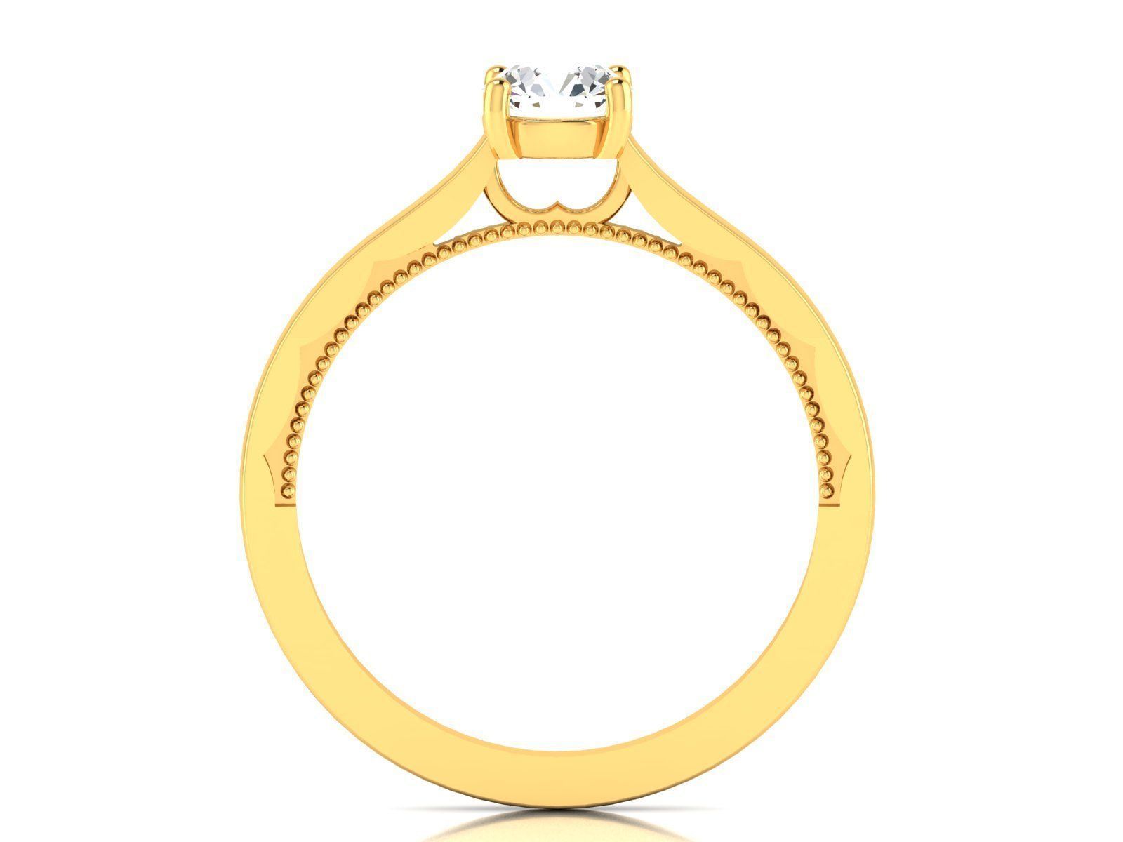 Solitaire ring model 3D print model 3D print model_6
