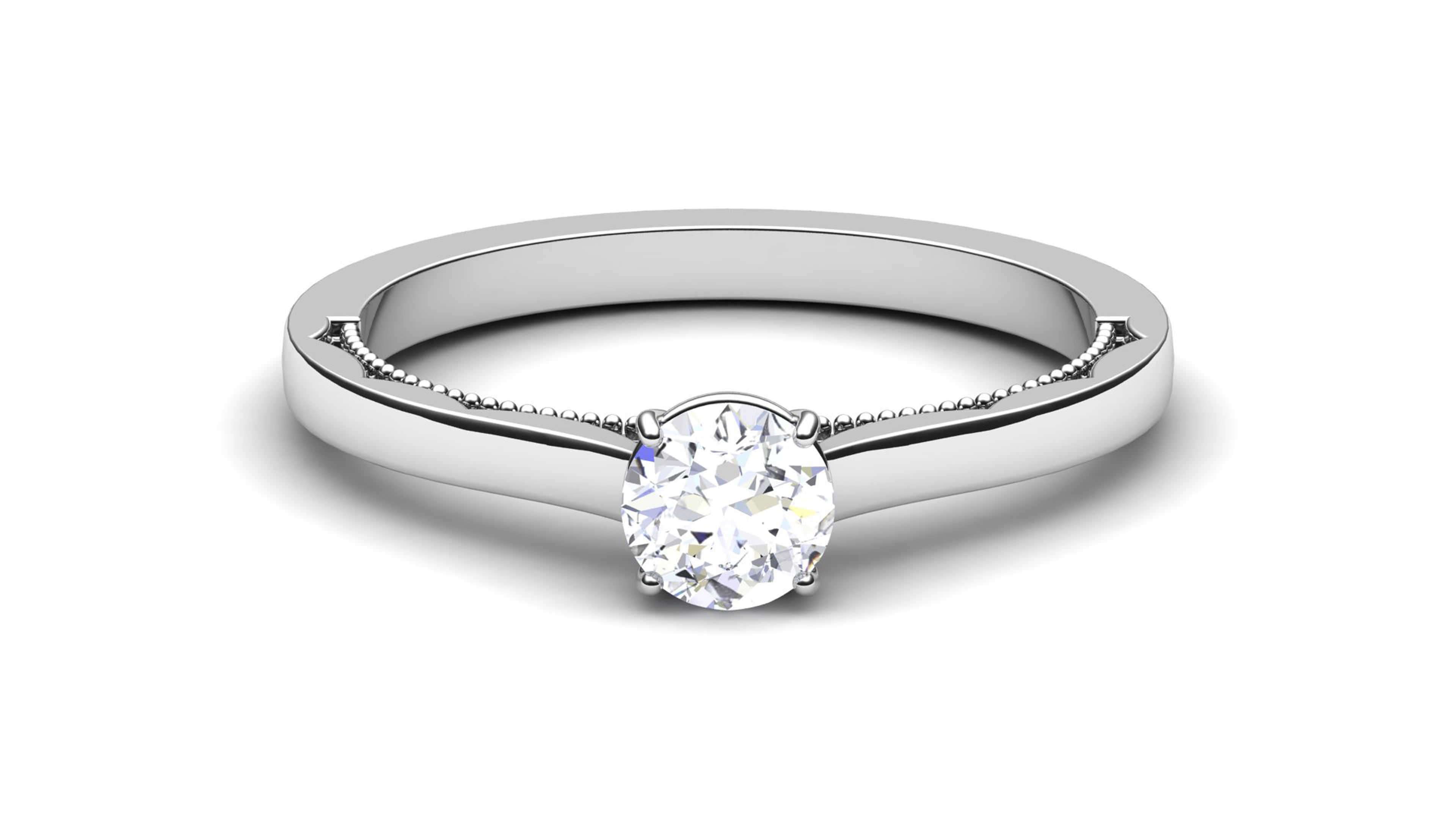 Solitaire ring model 3D print model 3D print model_3