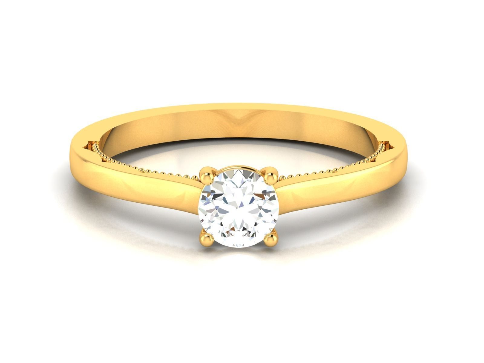 Solitaire ring model 3D print model 3D print model_12