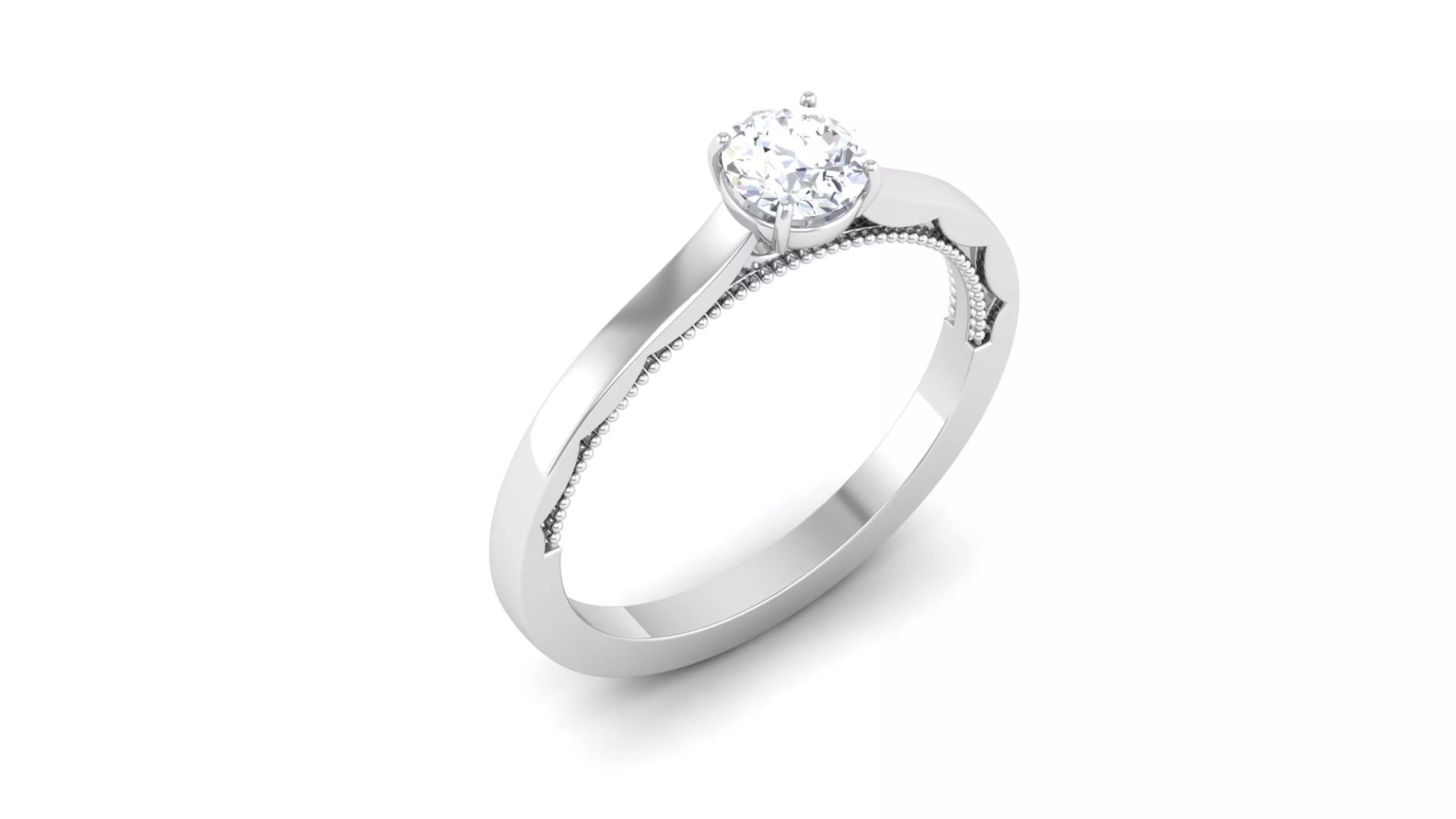 Solitaire ring model 3D print model 3D print model_0