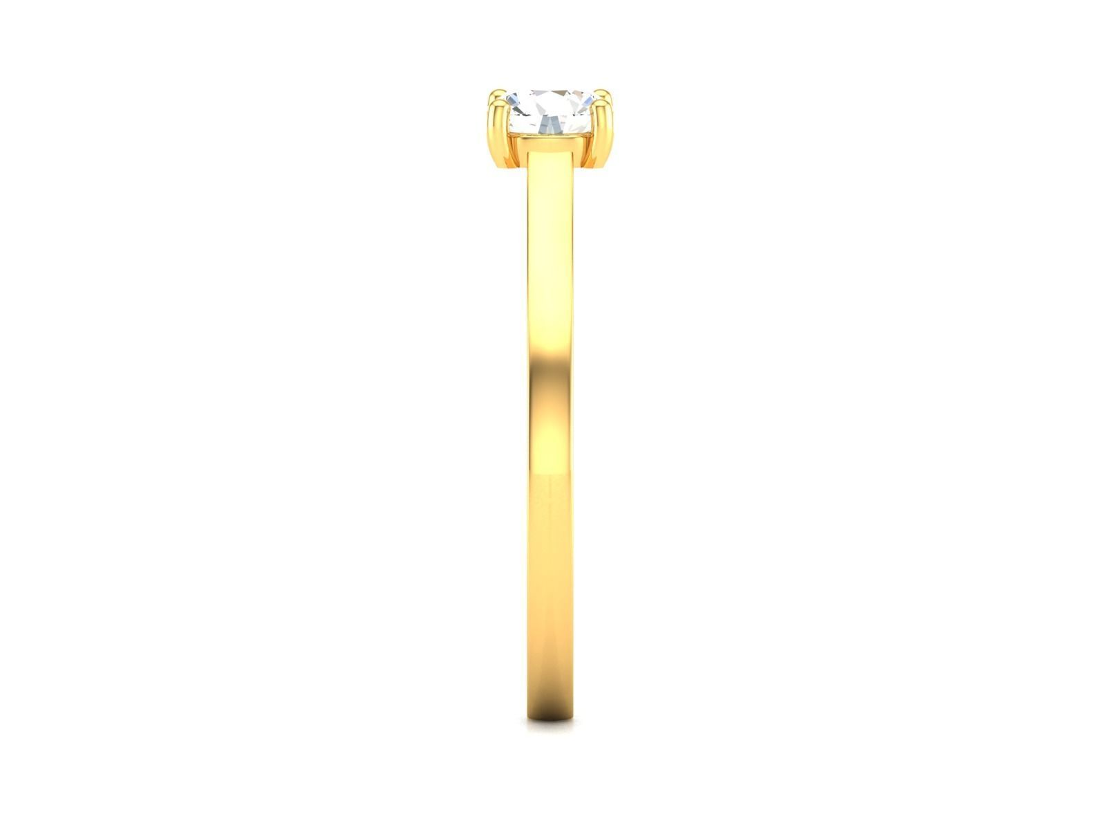 Solitaire ring model 3D print model 3D print model_9