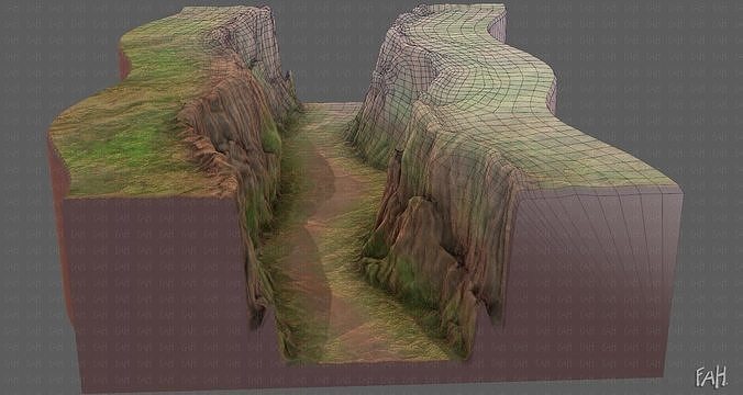 Cliff lowpoly V03 Low-poly 3D model