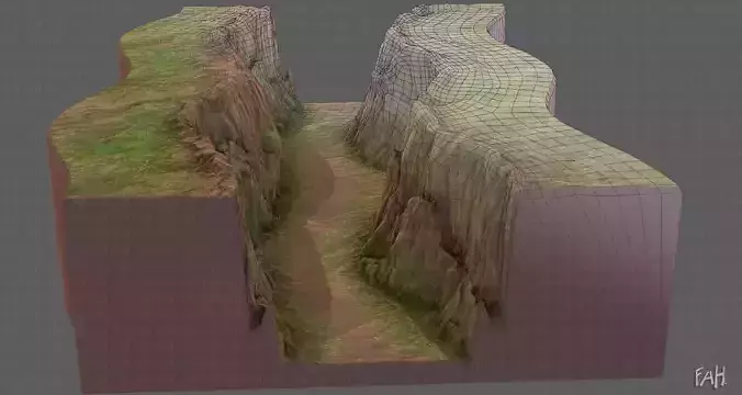 Cliff lowpoly V03 Low-poly 3D model