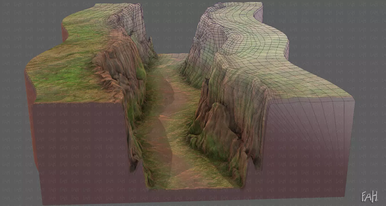 Cliff lowpoly V03 Low-poly 3D model