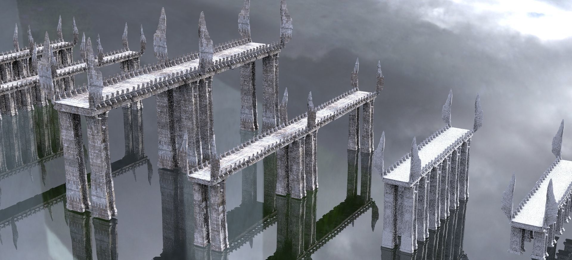 League of legends Halls of power with 6 Bridges  3D model_4