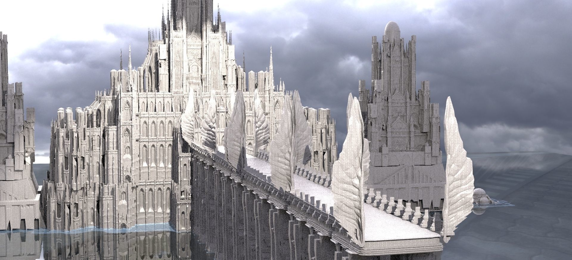 League of legends Halls of power with 6 Bridges  3D model_3