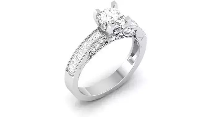 Solitaire ring model 3D print model