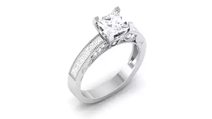 Solitaire ring model 3D print model