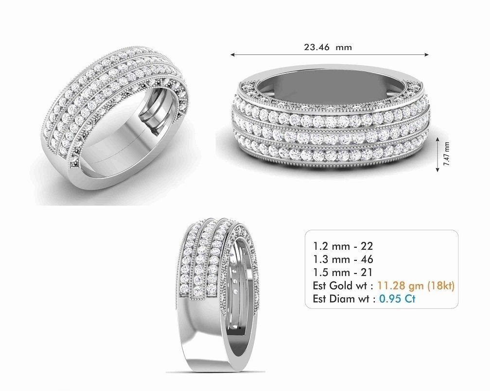 Band ring model 3D print model_1