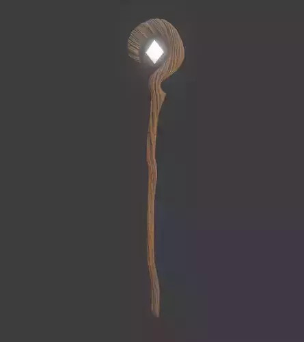 Fantasy Staff Low-poly 3D model
