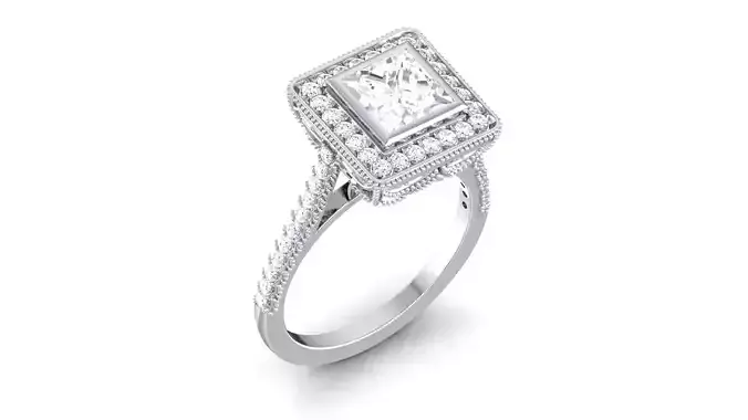 Solitaire ring model 3D print model