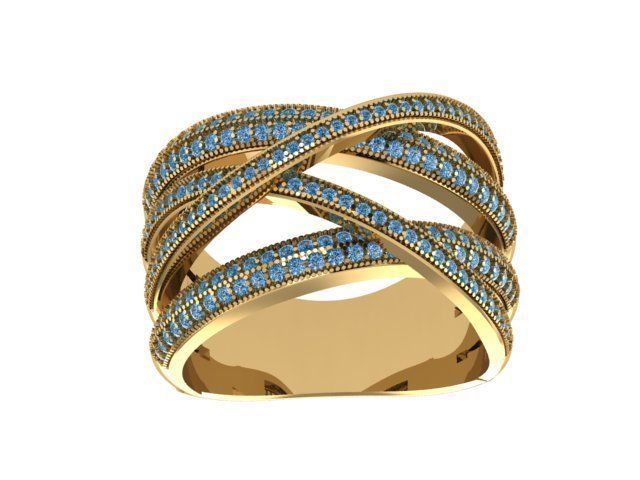 Twist diamond engagement ring 3D print model_1