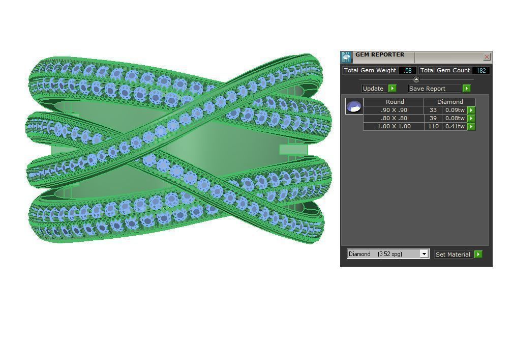 Twist diamond engagement ring 3D print model_2