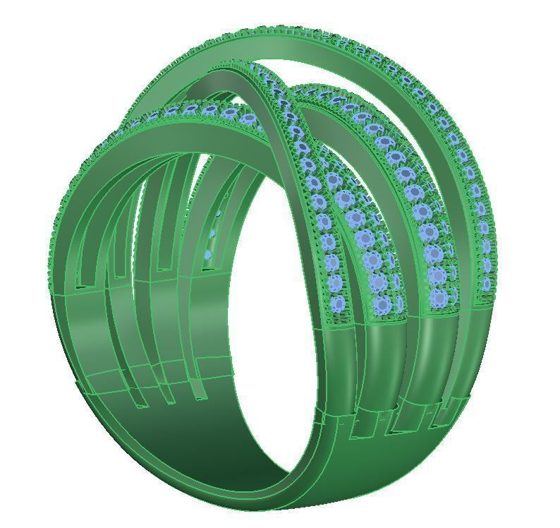 Twist diamond engagement ring 3D print model_4