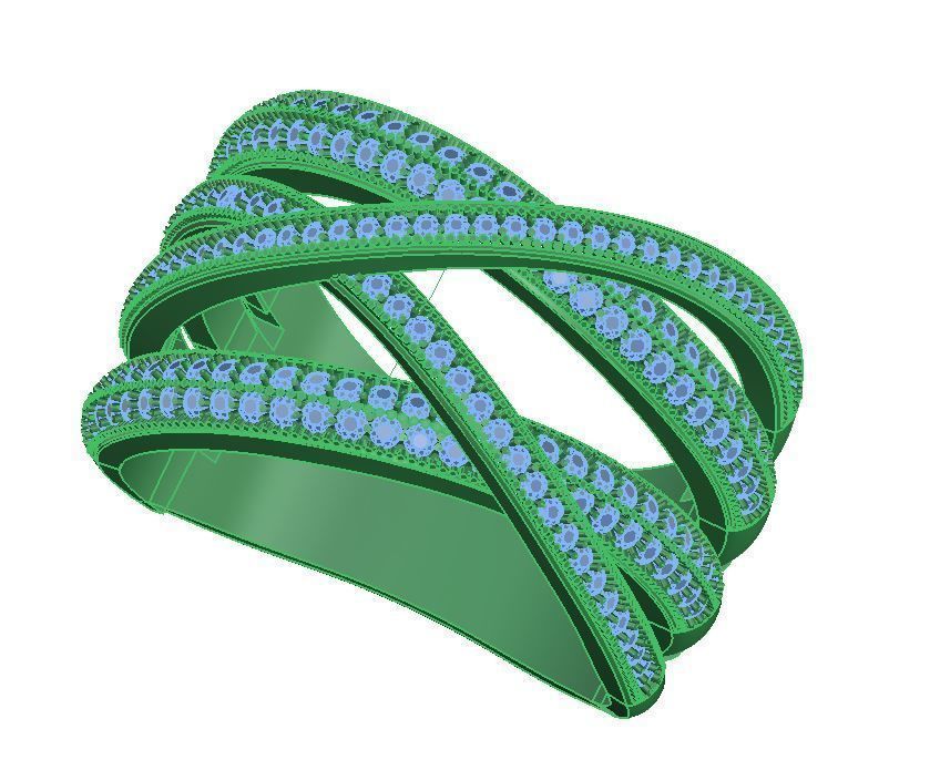 Twist diamond engagement ring 3D print model_3