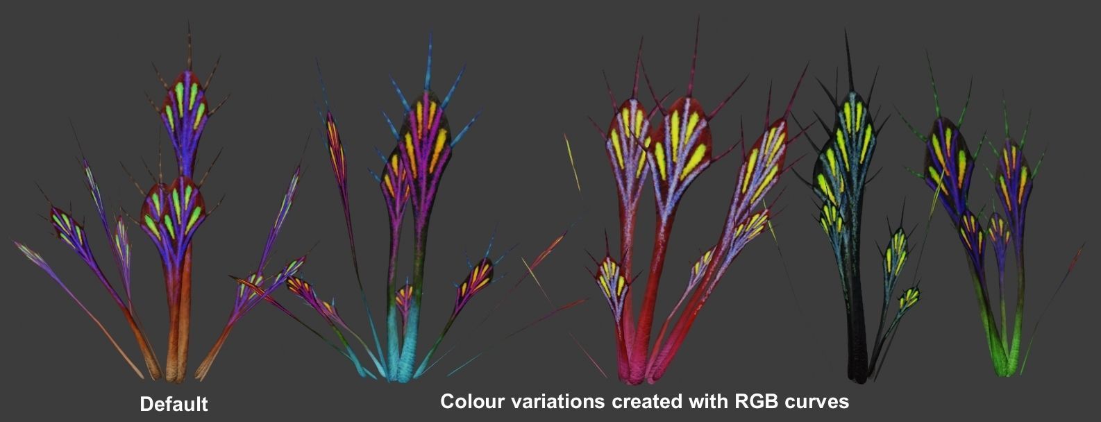 Glowing alien herbs 3 Low-poly 3D model_9