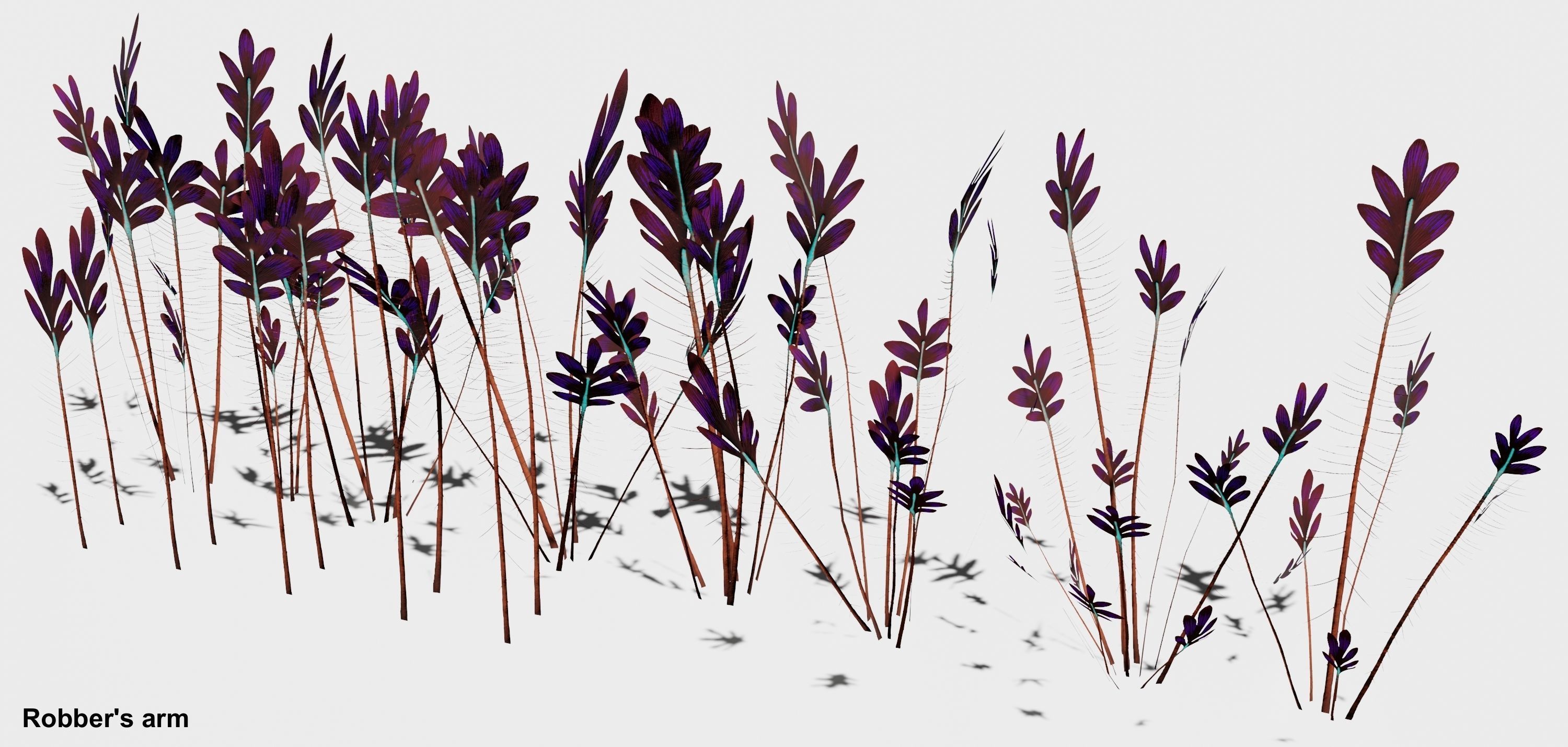 Glowing alien herbs 3 Low-poly 3D model_6