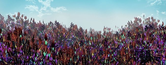 Glowing alien herbs 3 Low-poly 3D model