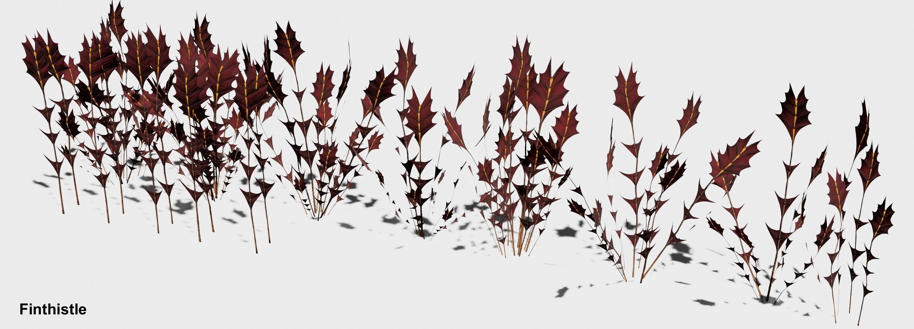 Glowing alien herbs 3 Low-poly 3D model_3