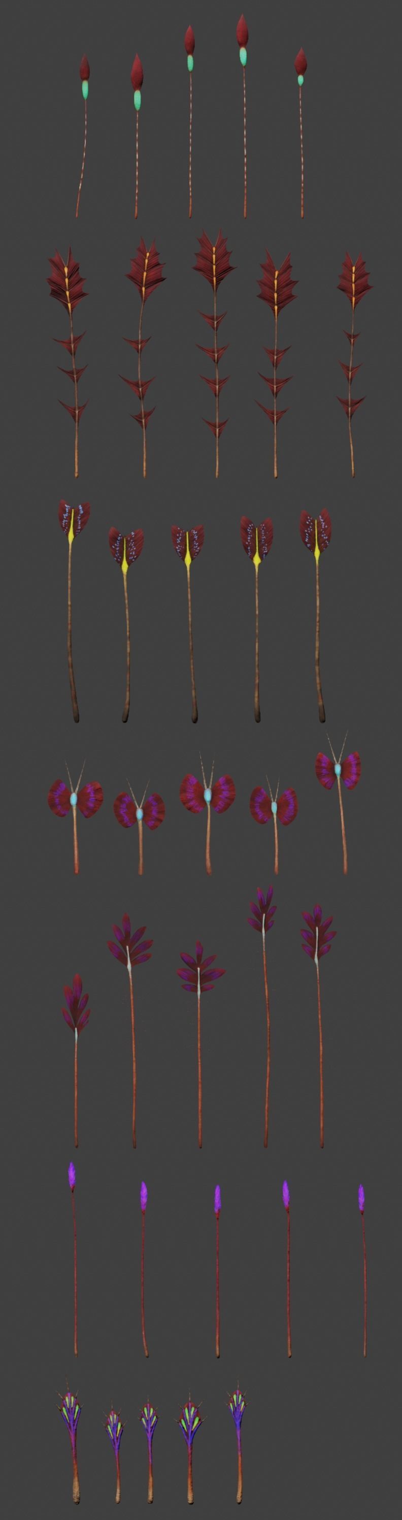 Glowing alien herbs 3 Low-poly 3D model_1