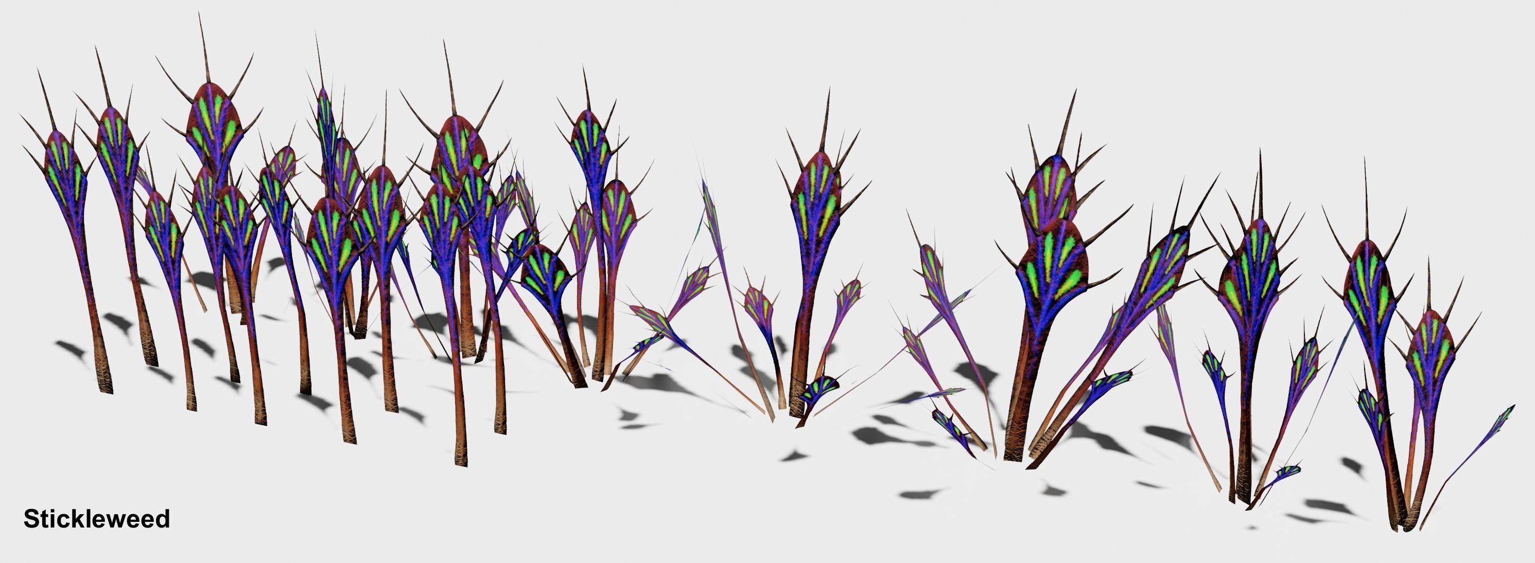 Glowing alien herbs 3 Low-poly 3D model_8