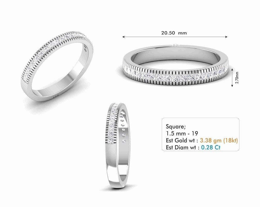 Band ring model 3D print model_3