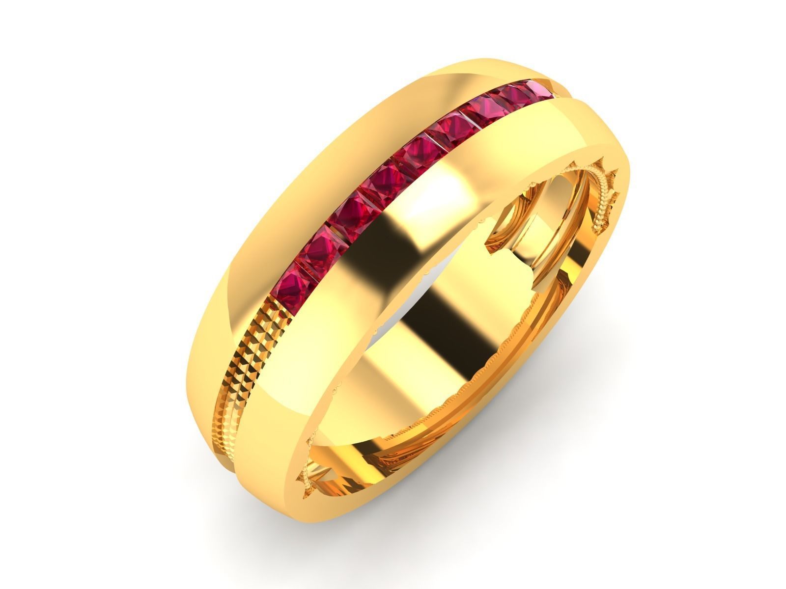 Band ring model 3D print model_7