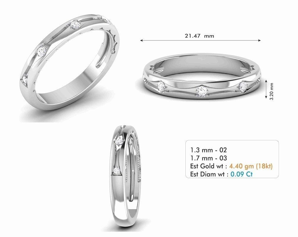 Band ring model 3D print model_4