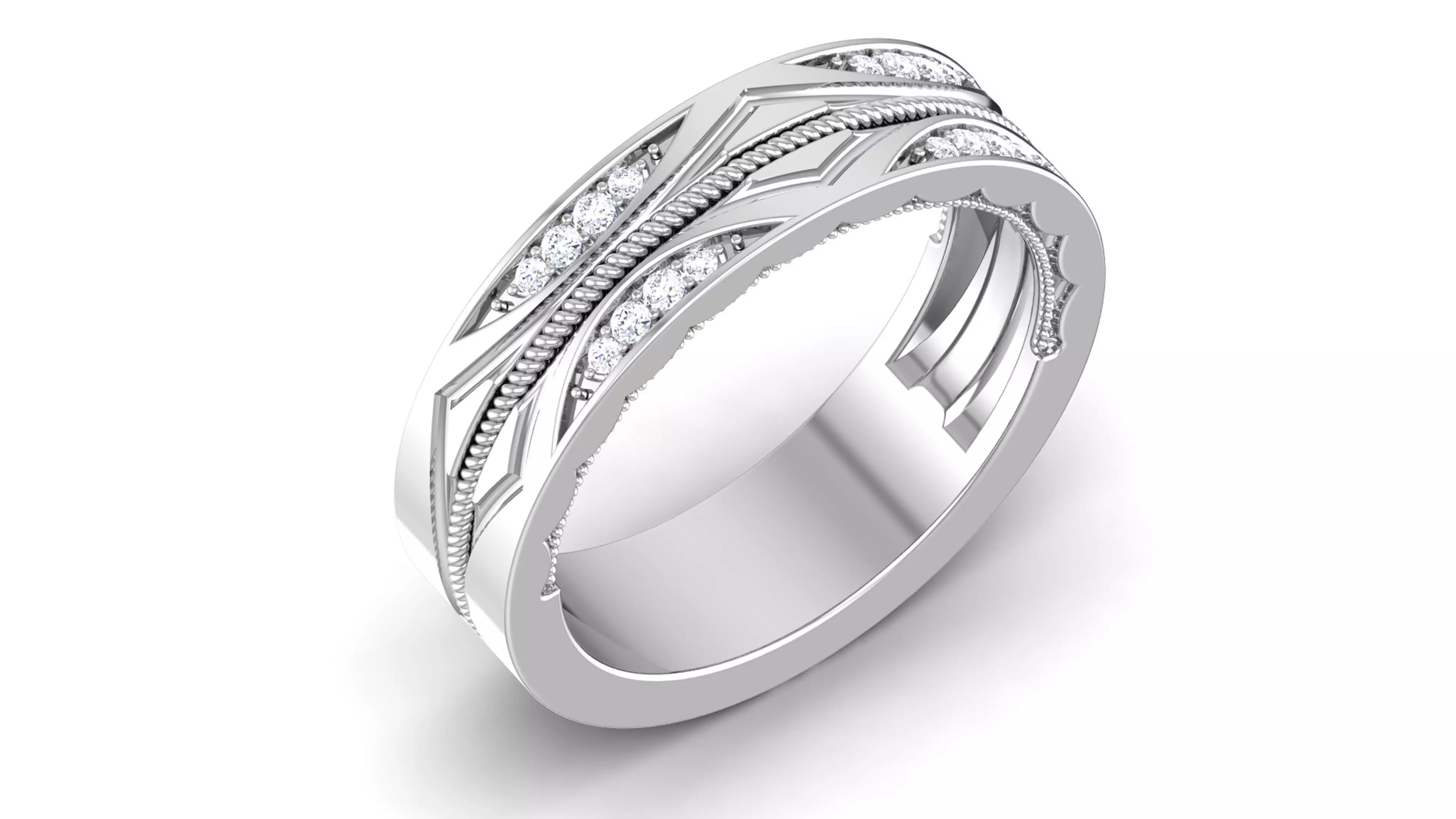 Band ring model 3D print model_0