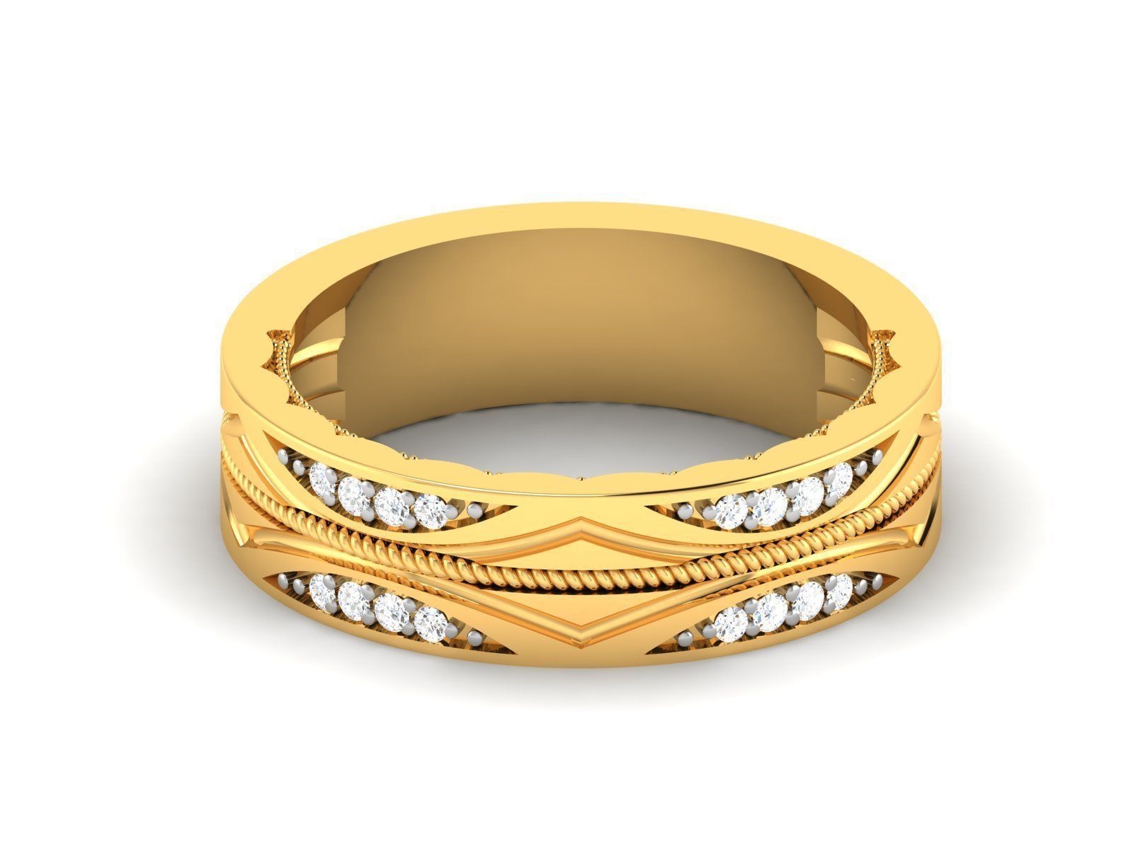 Band ring model 3D print model_5