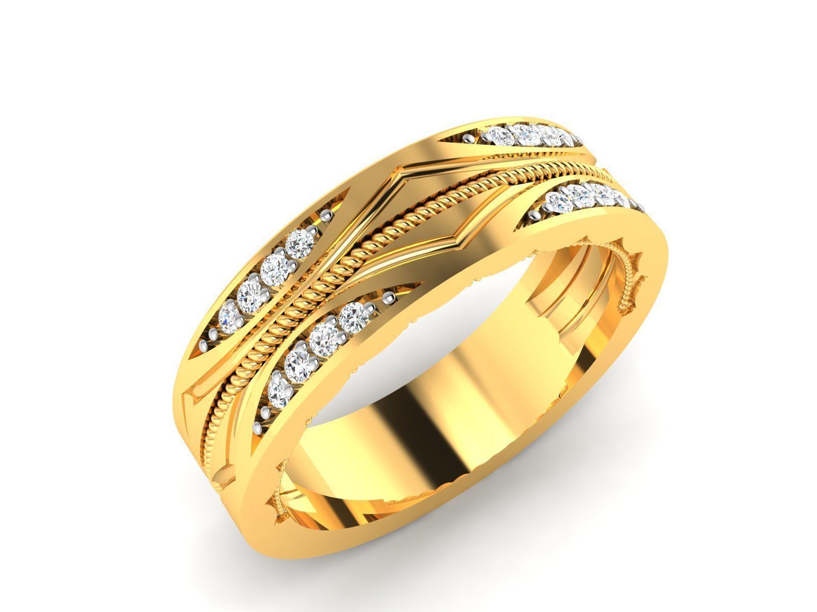 Band ring model 3D print model_7