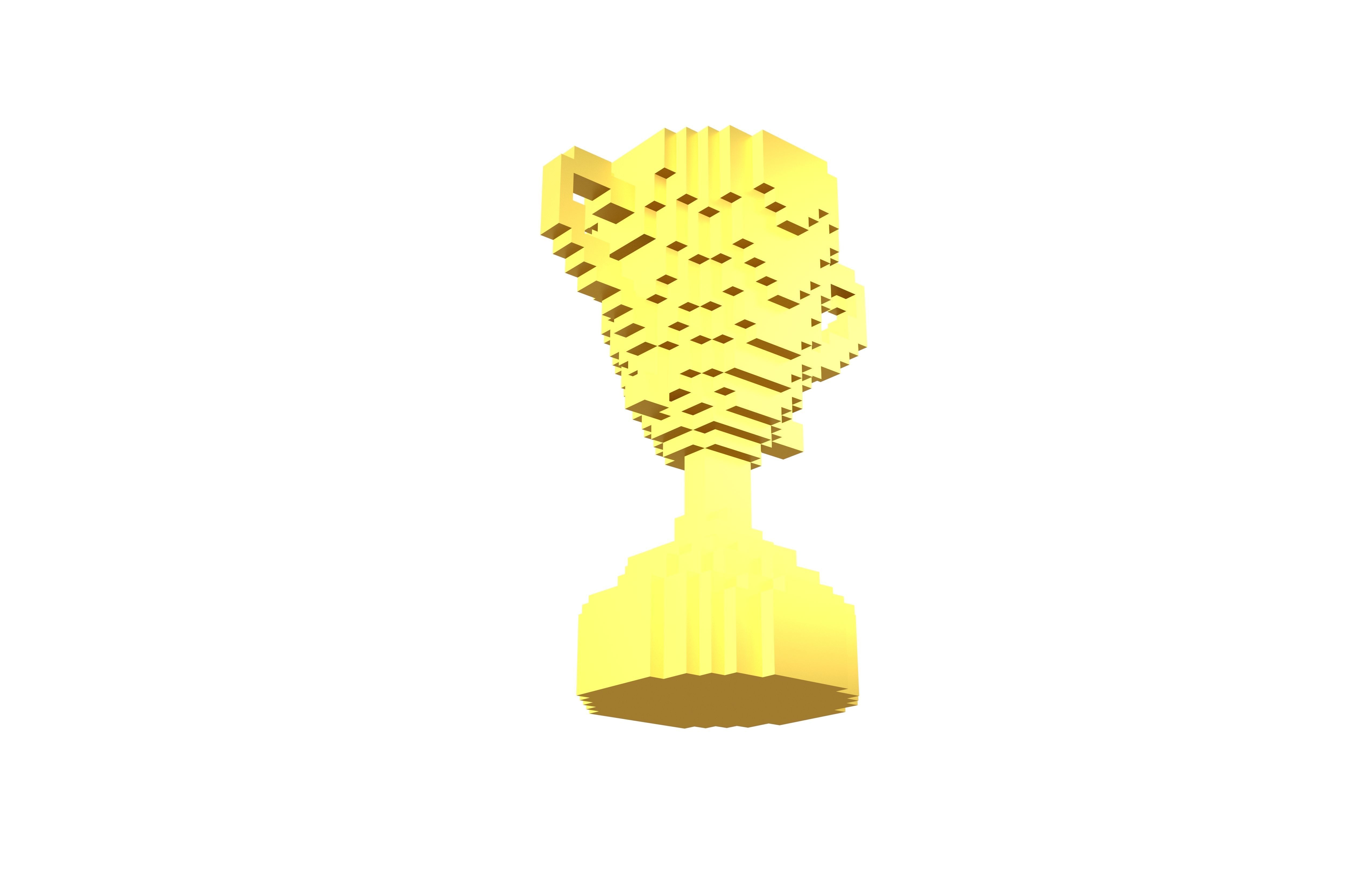 Voxel Trophy v1 005 Low-poly 3D model_3
