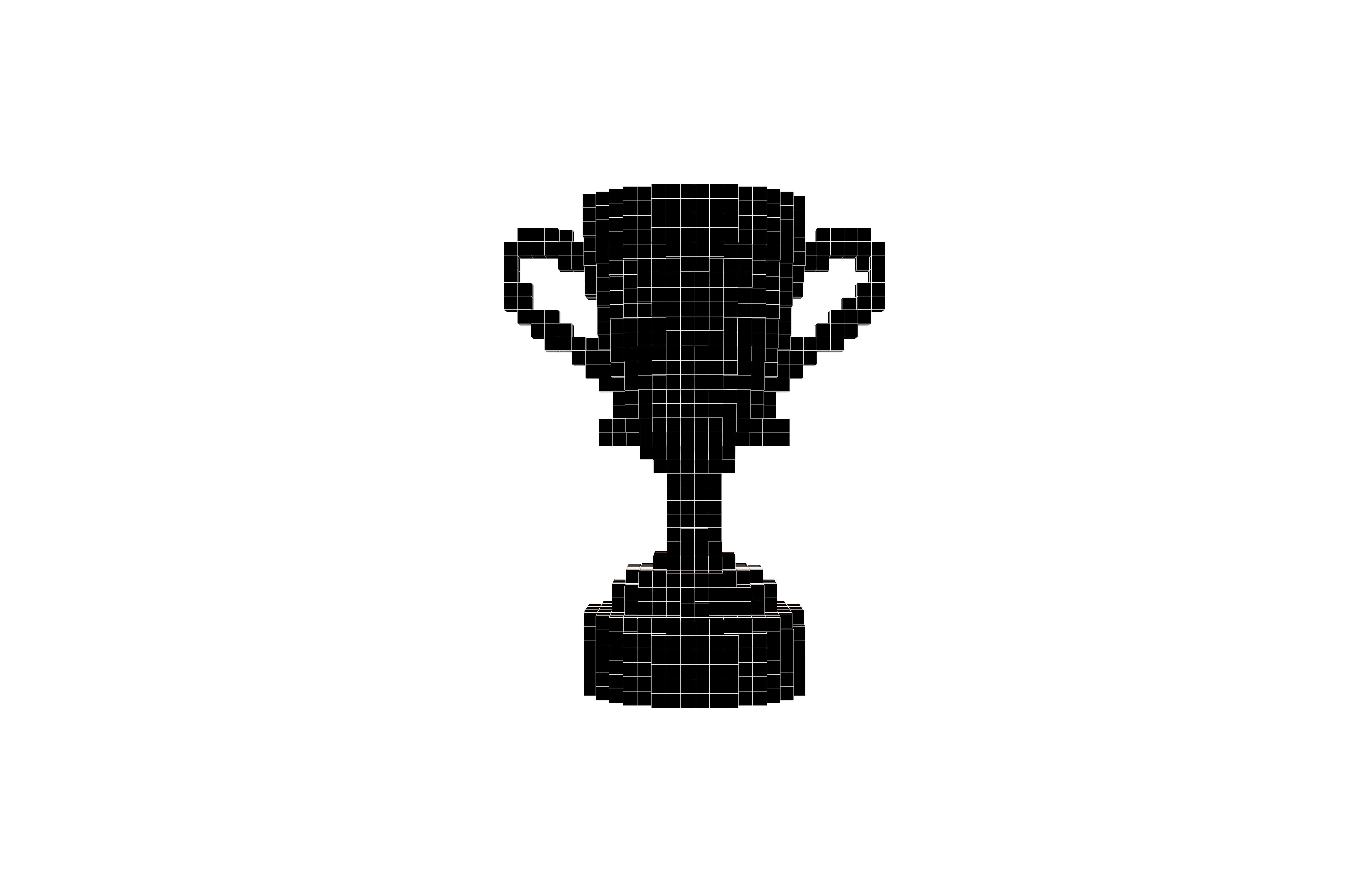 Voxel Trophy v1 005 Low-poly 3D model_5