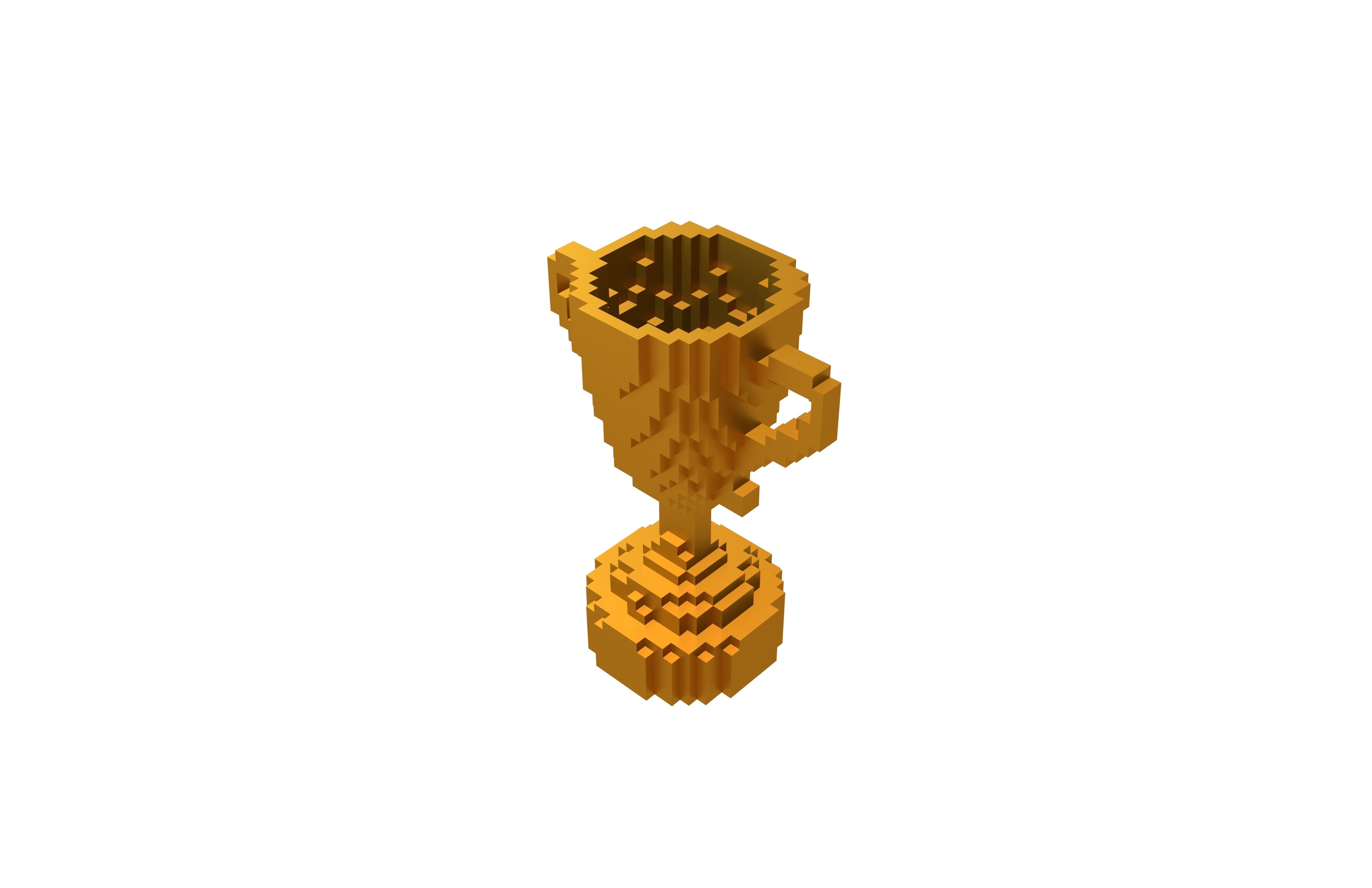 Voxel Trophy v1 006 Low-poly 3D model_3