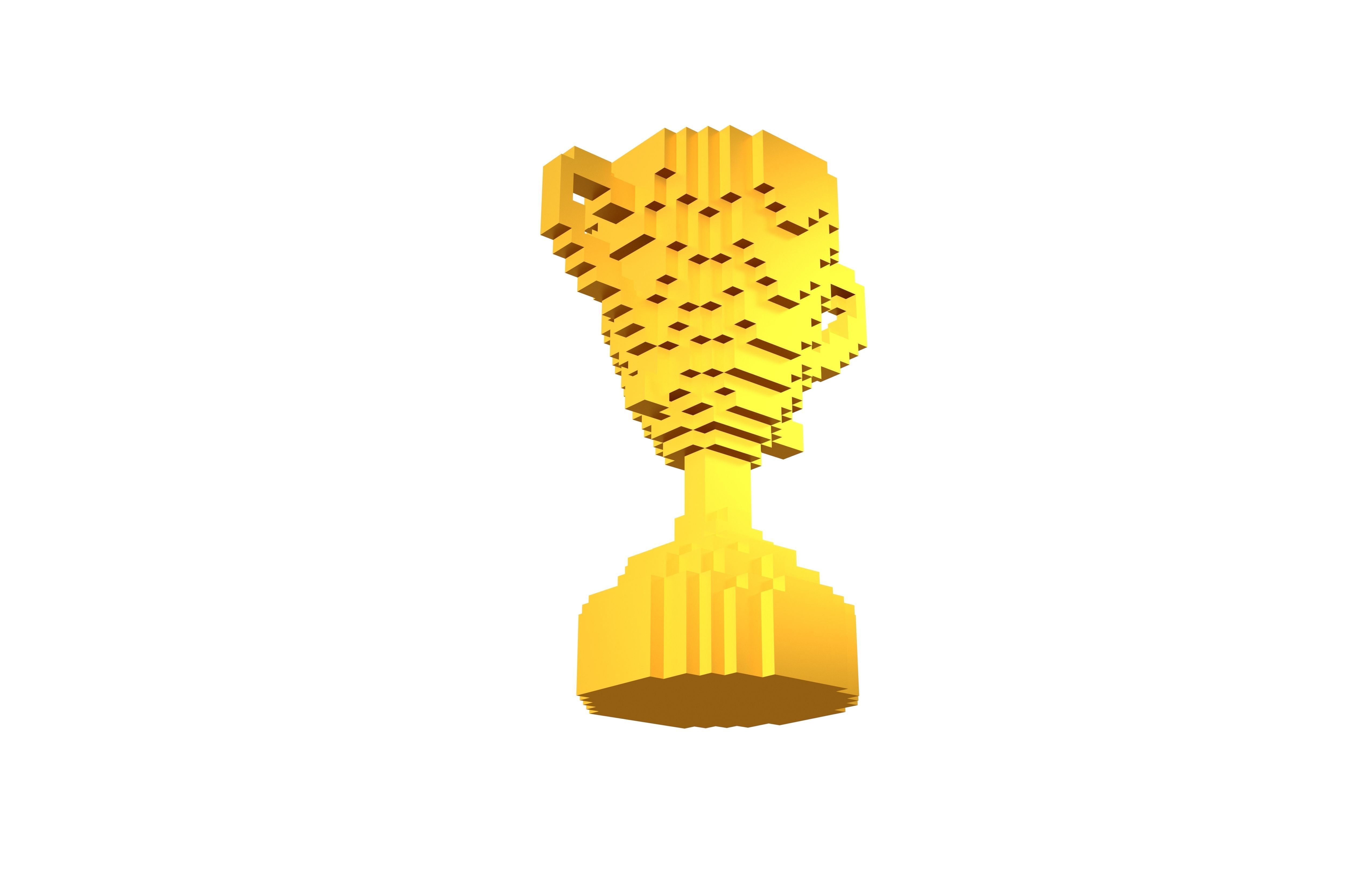 Voxel Trophy v1 006 Low-poly 3D model_1