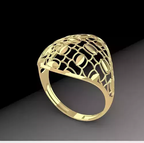RIN13 gold ring with intricate design