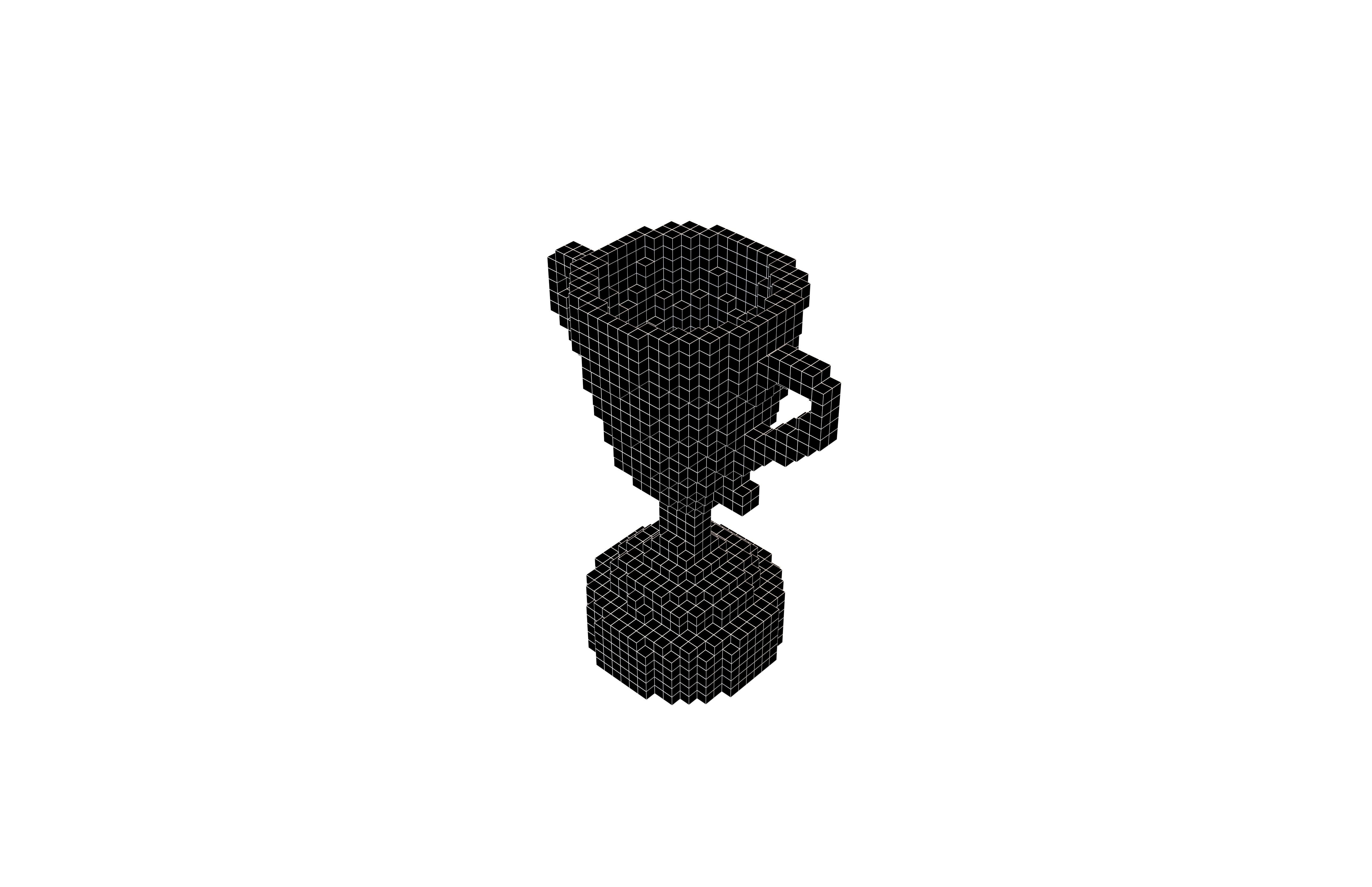 Voxel Trophy v1 008 Low-poly 3D model_6