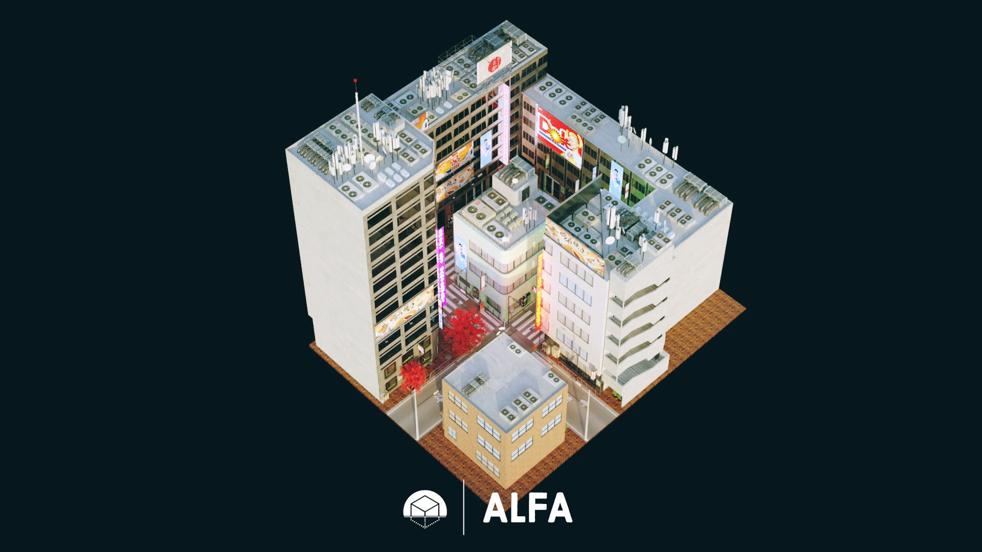 Japanese Styled Block Of building  3D model_7