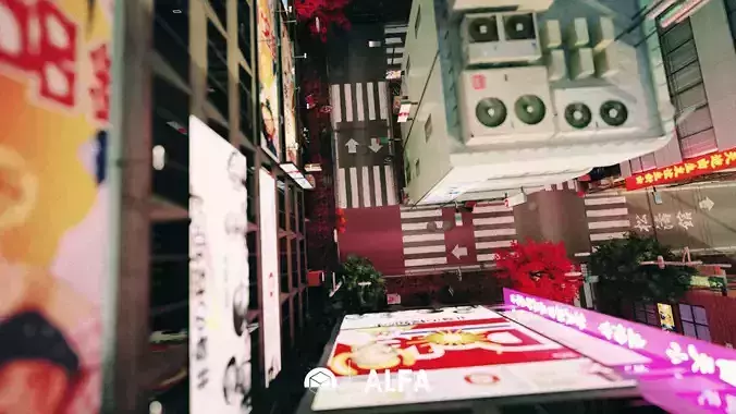 Japanese Styled Block Of building  3D model