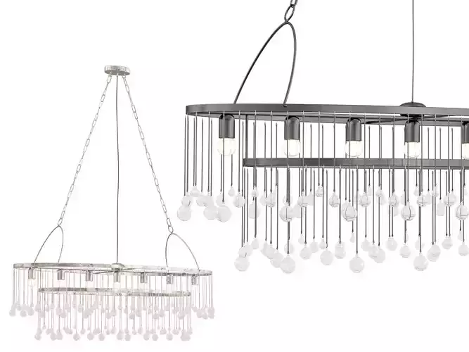 Aubrey Oval Chandelier 3D model