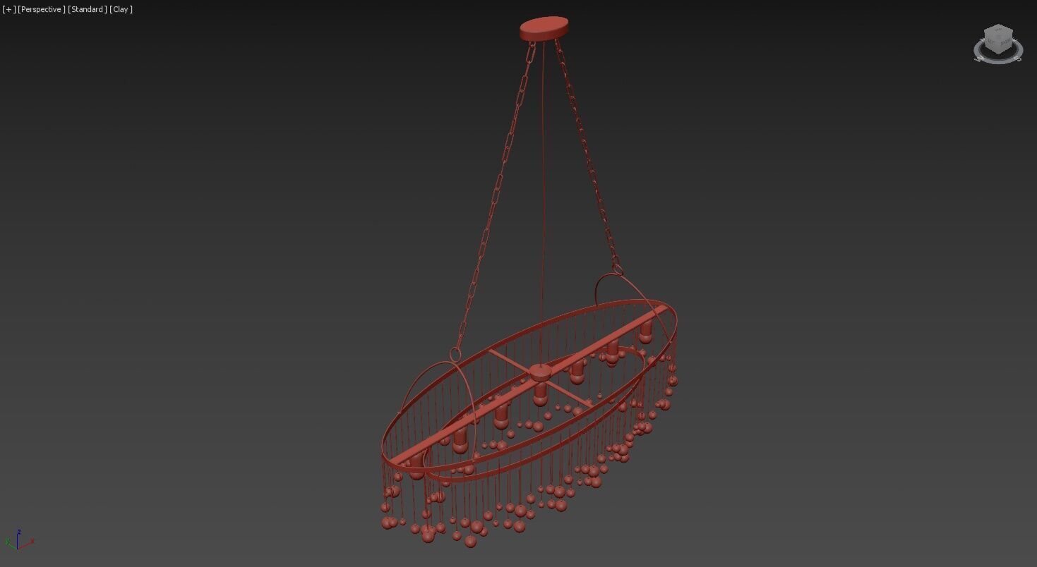 Aubrey Oval Chandelier 3D model_14