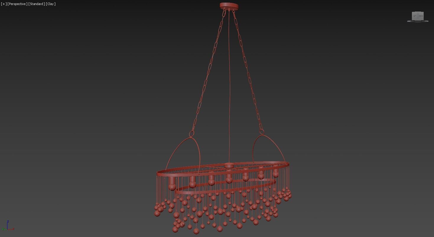 Aubrey Oval Chandelier 3D model_13