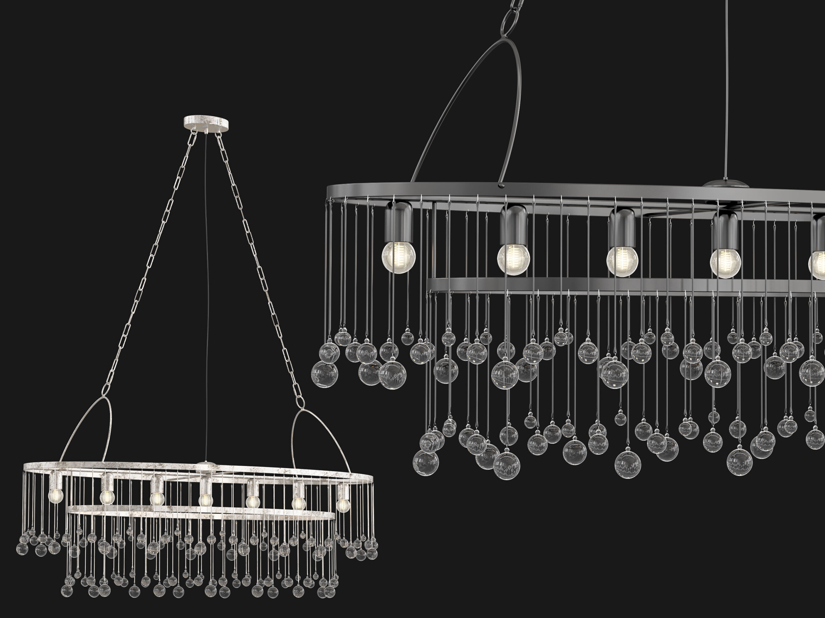Aubrey Oval Chandelier 3D model_1