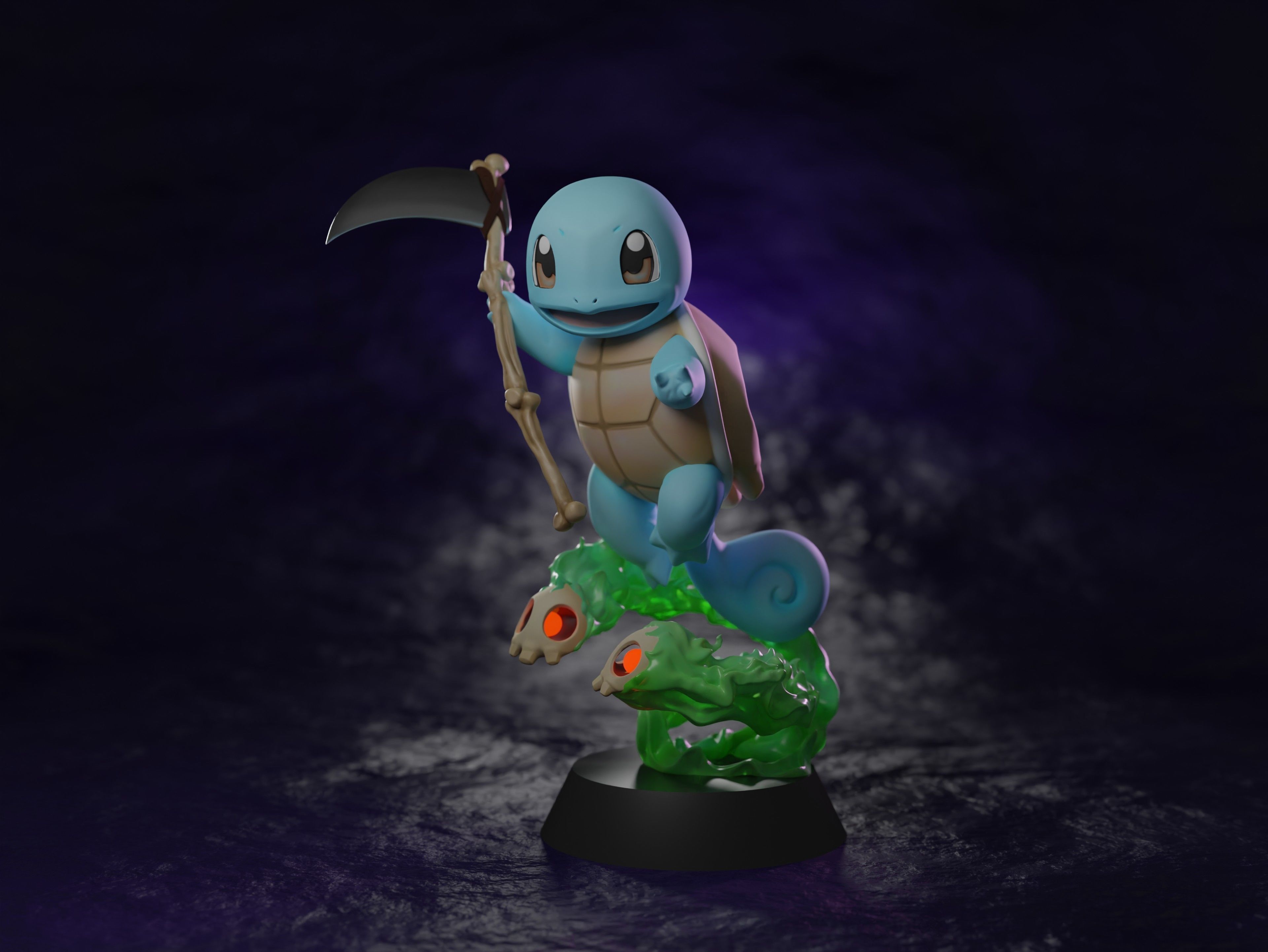 SQUIRTLE x DUSKULL POKEFUSION  Free 3D print model_4