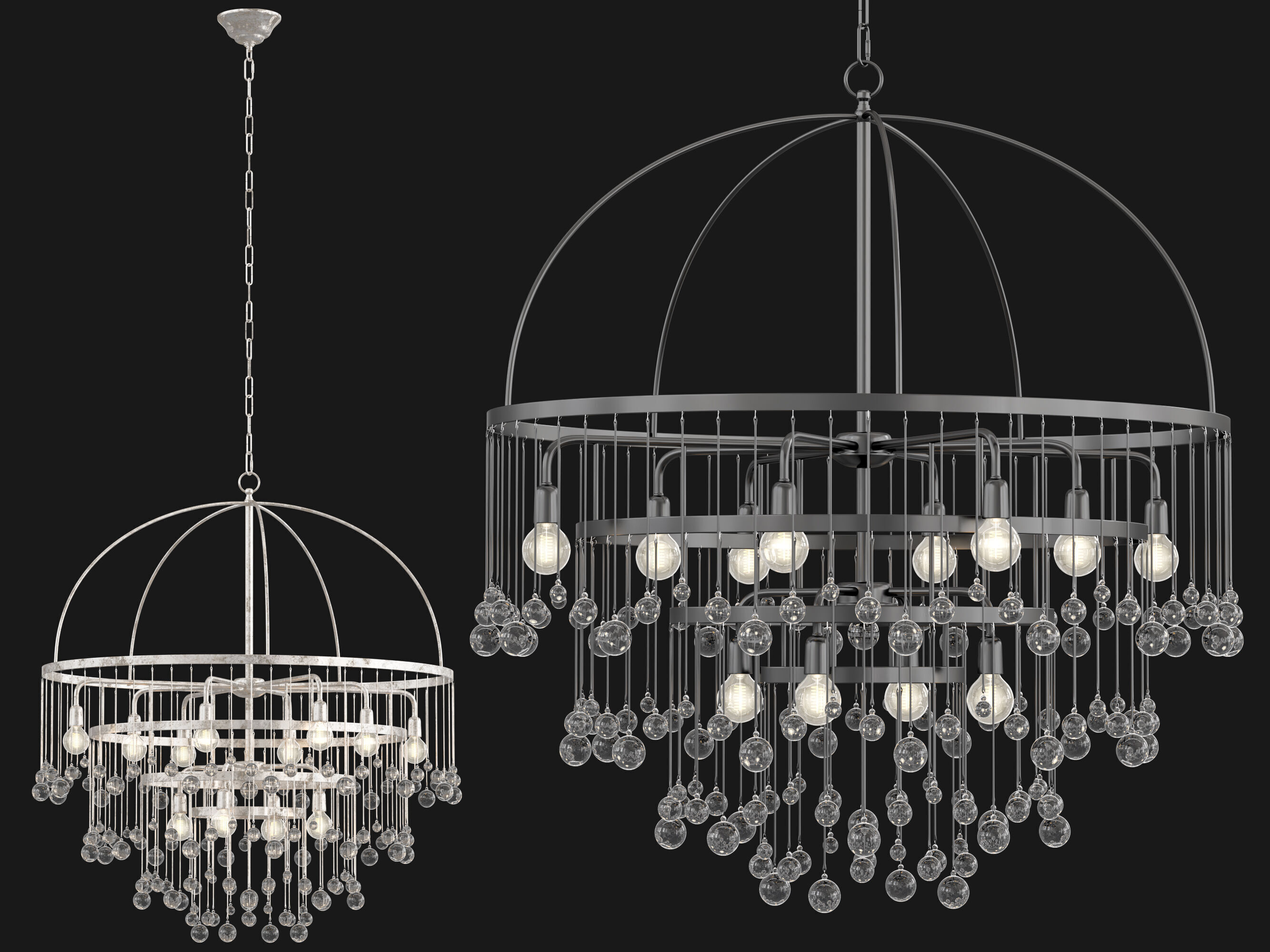 Aubrey Round Chandelier 4 tier 3D model_1
