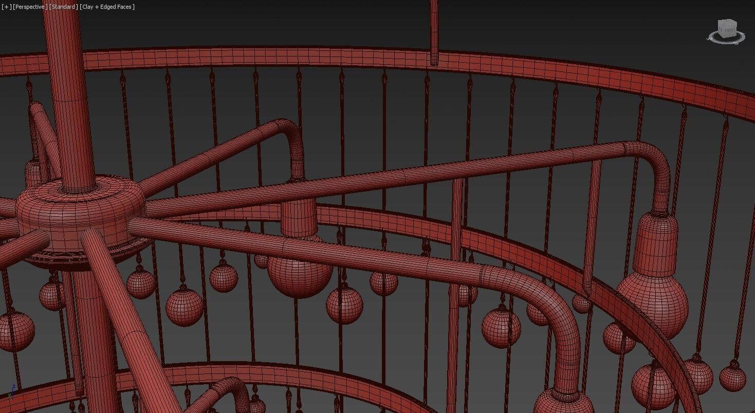 Aubrey Round Chandelier 4 tier 3D model_18