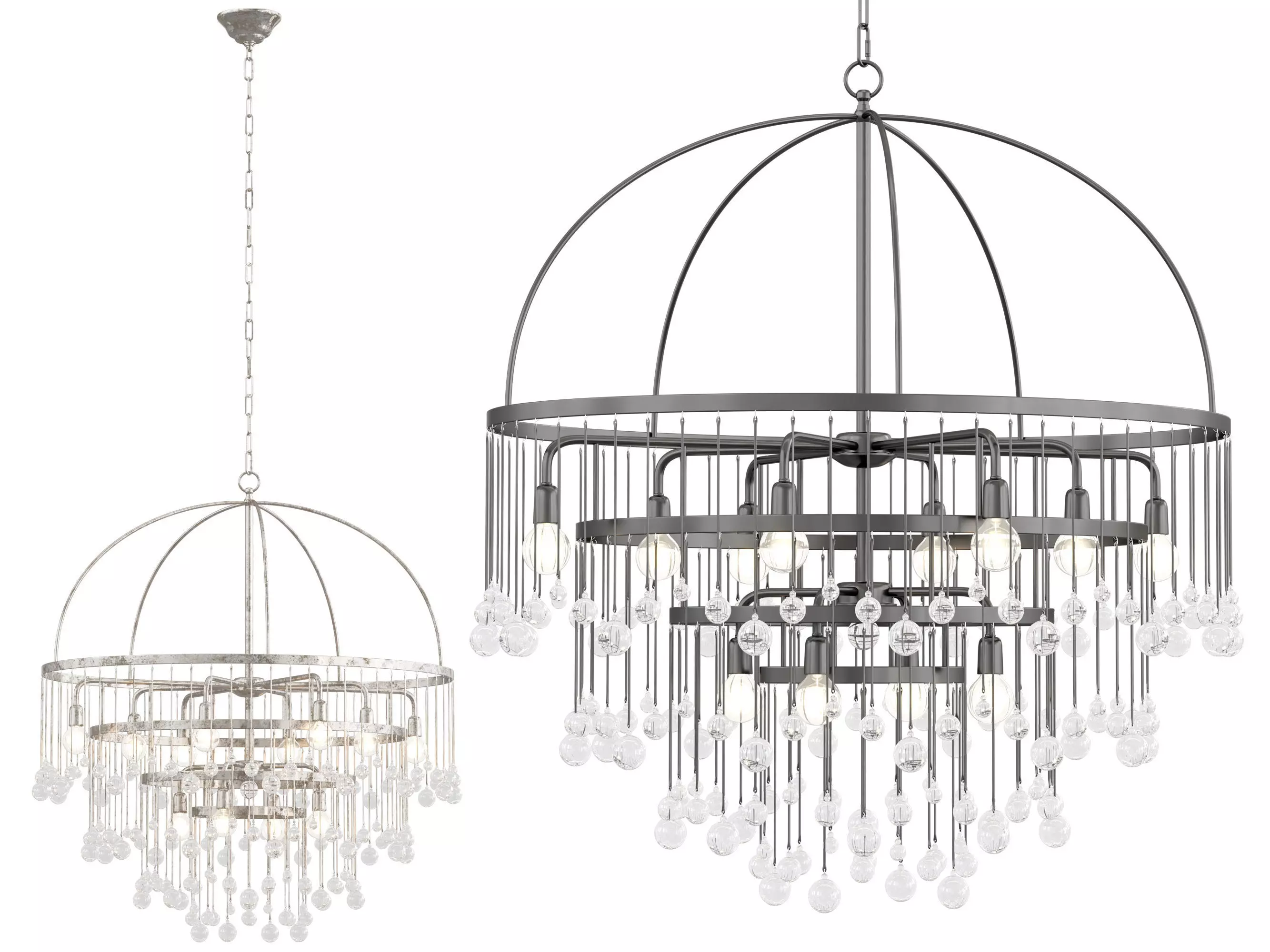 Aubrey Round Chandelier 4 tier 3D model_0