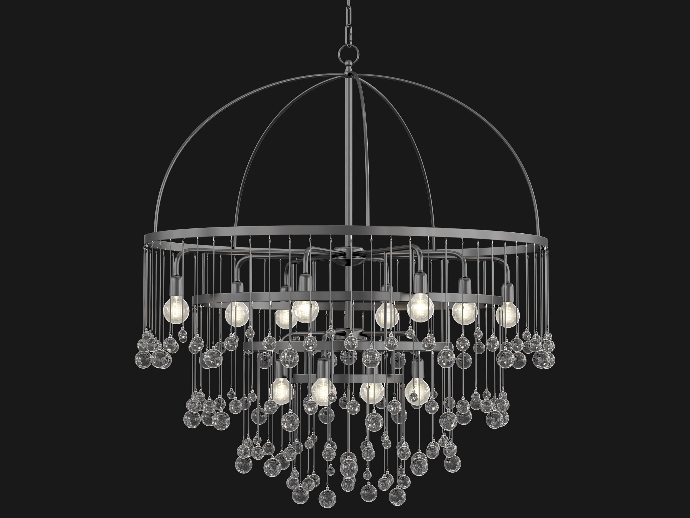 Aubrey Round Chandelier 4 tier 3D model_3