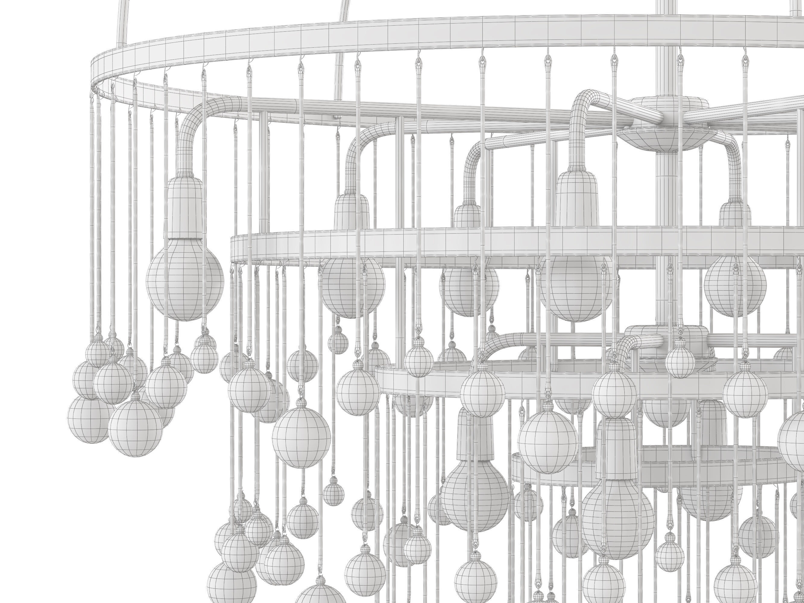 Aubrey Round Chandelier 4 tier 3D model_11